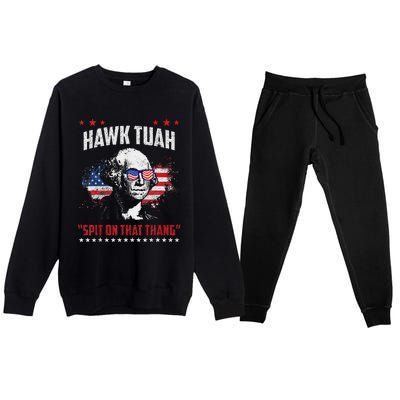 Hawk Tush 2024 Political Parody Humor Premium Crewneck Sweatsuit Set