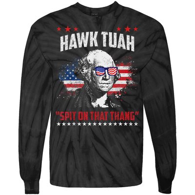 Hawk Tush 2024 Political Parody Humor Tie-Dye Long Sleeve Shirt