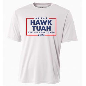 Hawk Tuah 24 Spit On That Thang Hawk Tush For President 2024 Election Parody Cooling Performance Crew T-Shirt