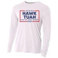 Hawk Tuah 24 Spit On That Thang Hawk Tush For President 2024 Election Parody Cooling Performance Long Sleeve Crew