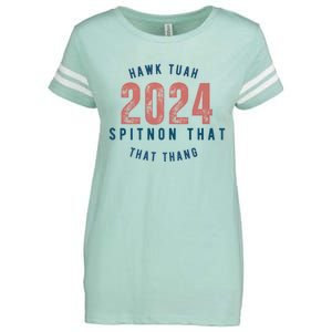 Hawk Tuah 24 Spit On That Thang Blue And Red Enza Ladies Jersey Football T-Shirt