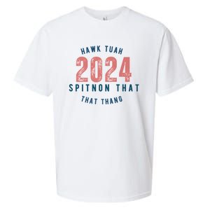 Hawk Tuah 24 Spit On That Thang Blue And Red Sueded Cloud Jersey T-Shirt