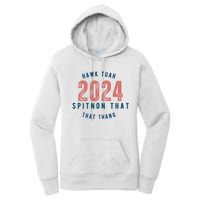 Hawk Tuah 24 Spit On That Thang Blue And Red Women's Pullover Hoodie