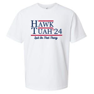 Hawk Tuah 24 Spit On That Thang Hawk Tush For President 2024 Election Parody Sueded Cloud Jersey T-Shirt