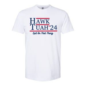 Hawk Tuah 24 Spit On That Thang Hawk Tush For President 2024 Election Parody Softstyle CVC T-Shirt