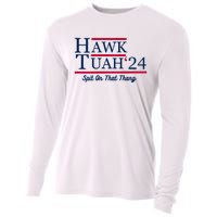 Hawk Tuah 24 Spit On That Thang Hawk Tush For President 2024 Election Parody Cooling Performance Long Sleeve Crew