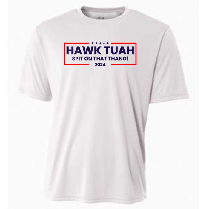 Hawk Tuah 24 Spit On That Thang Hawk Tush For President 2024 Election Parody Cooling Performance Crew T-Shirt