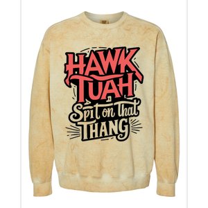 Hawk Tuah 24 Spit On That Thang Hawk Tush For President 2024 Election Parody Colorblast Crewneck Sweatshirt