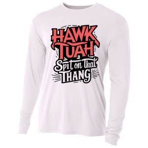 Hawk Tuah 24 Spit On That Thang Hawk Tush For President 2024 Election Parody Cooling Performance Long Sleeve Crew