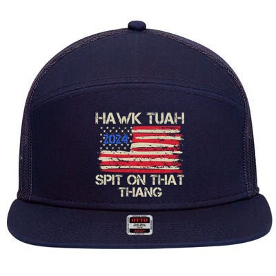 Hawk Tuah 2024 Spit On That Thang 7 Panel Mesh Trucker Snapback Hat