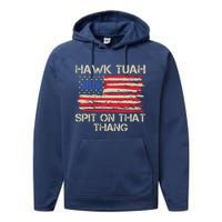 Hawk Tuah 2024 Spit On That Thang Performance Fleece Hoodie