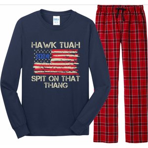 Hawk Tuah 2024 Spit On That Thang Long Sleeve Pajama Set