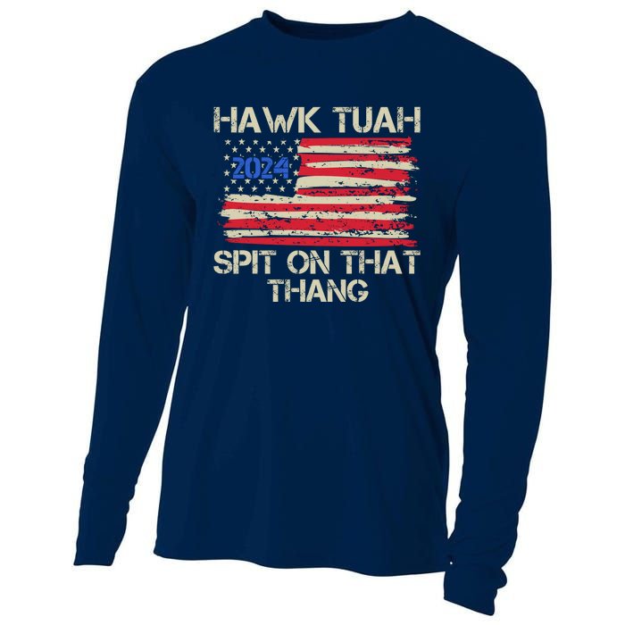 Hawk Tuah 2024 Spit On That Thang Cooling Performance Long Sleeve Crew