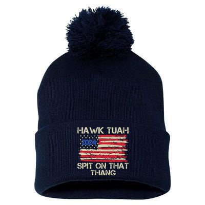 Hawk Tuah 2024 Spit On That Thang Pom Pom 12in Knit Beanie