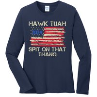 Hawk Tuah 2024 Spit On That Thang Ladies Long Sleeve Shirt