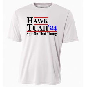 Hawk Tuah 24 Spit On That Thang Hawk Tush For President 2024 Election Parody Cooling Performance Crew T-Shirt