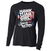 Hawk Tuah 24 Spit On That Thang Hawk Tush For President 2024 Election Parody Cooling Performance Long Sleeve Crew