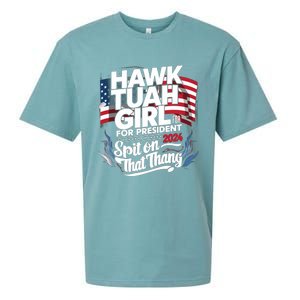 Hawk Tuah 24 Spit On That Thang Hawk Tush For President 2024 Election Parody Sueded Cloud Jersey T-Shirt