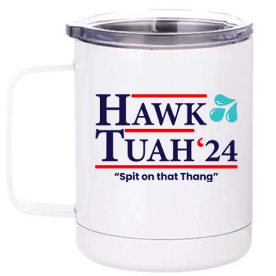 Hawk Tuah 24 Spit On That Thang Funny Saying 12 oz Stainless Steel Tumbler Cup