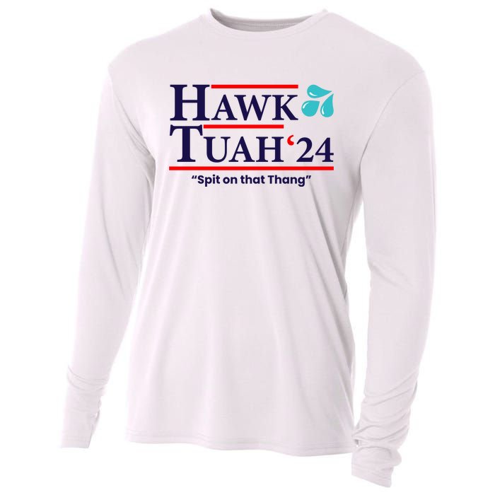 Hawk Tuah 24 Spit On That Thang Funny Saying Cooling Performance Long Sleeve Crew