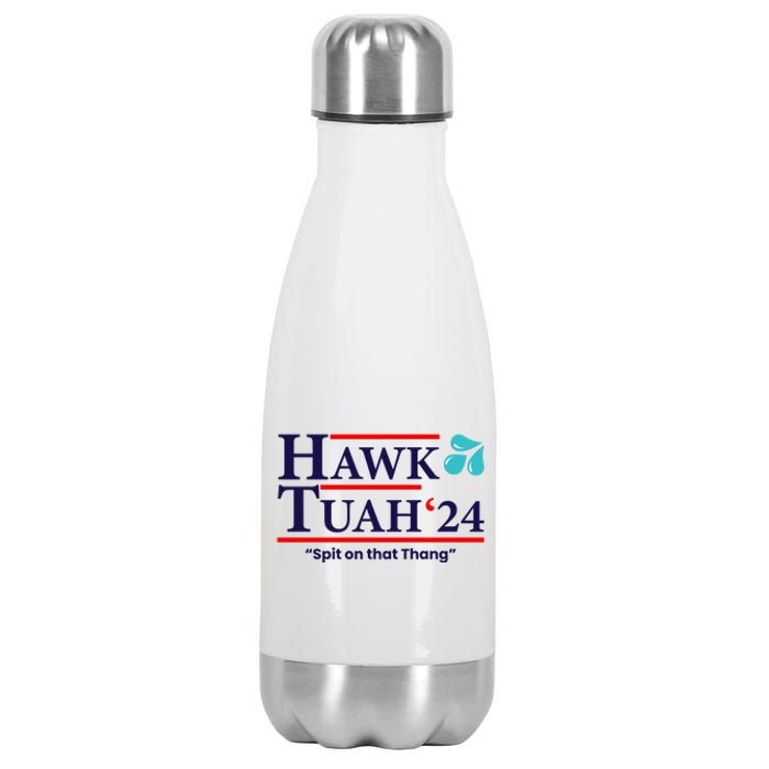 Hawk Tuah 24 Spit On That Thang Funny Saying Stainless Steel Insulated Water Bottle