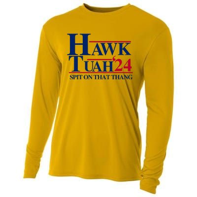 Hawk Tuah 24 Spit On That Thang Funny Saying Cooling Performance Long Sleeve Crew