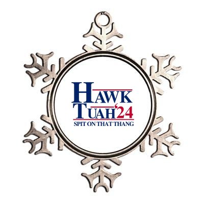 Hawk Tuah 24 Spit On That Thang Funny Saying Metallic Star Ornament