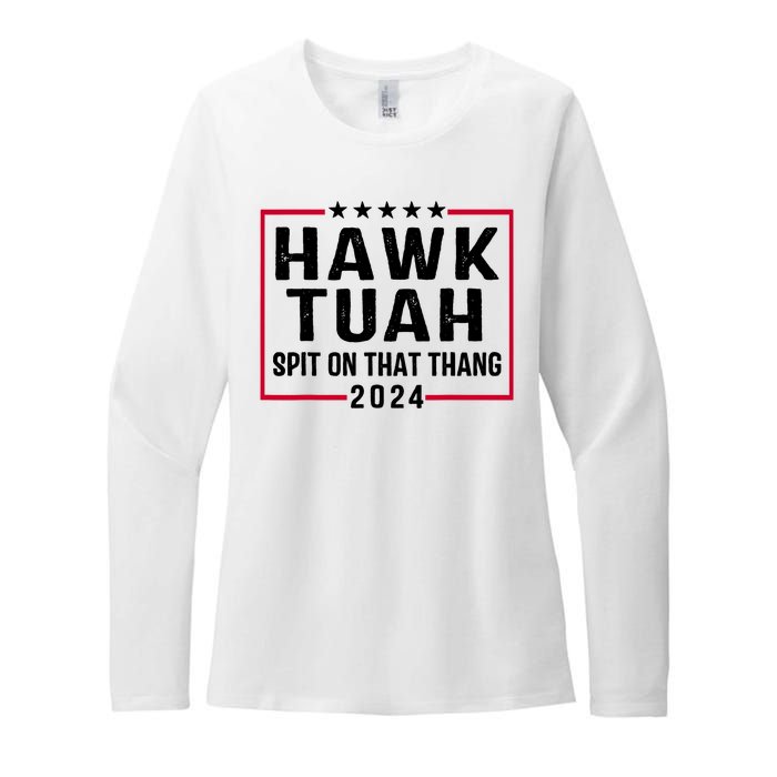 Hawk Tuah 24 Tush On That Thang Womens CVC Long Sleeve Shirt