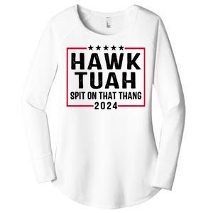 Hawk Tuah 24 Tush On That Thang Women's Perfect Tri Tunic Long Sleeve Shirt