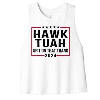 Hawk Tuah 24 Tush On That Thang Women's Racerback Cropped Tank