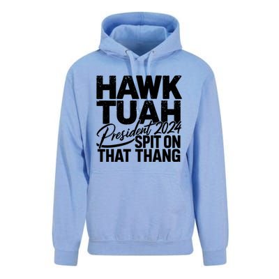 Hawk Tuah 24 Spit On That Thang Hawk Tush For President 2024 Election Parody Unisex Surf Hoodie