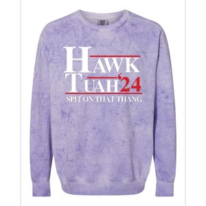 Hawk Tuah 24 Spit On That Thang Funny Saying Colorblast Crewneck Sweatshirt