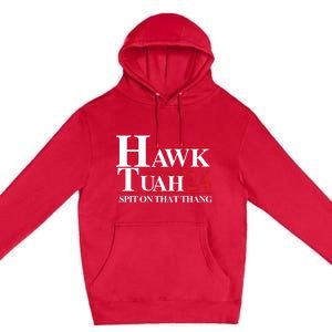 Hawk Tuah 24 Spit On That Thang Funny Saying Premium Pullover Hoodie