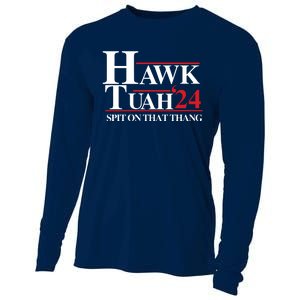 Hawk Tuah 24 Spit On That Thang Funny Saying Cooling Performance Long Sleeve Crew