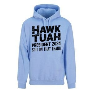 Hawk Tuah 24 Spit On That Thang Hawk Tush For President 2024 Election Parody Unisex Surf Hoodie