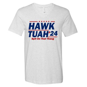 Hawk Tuah 24 Spit On That Thang Funny Saying V-Neck T-Shirt