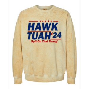 Hawk Tuah 24 Spit On That Thang Funny Saying Colorblast Crewneck Sweatshirt