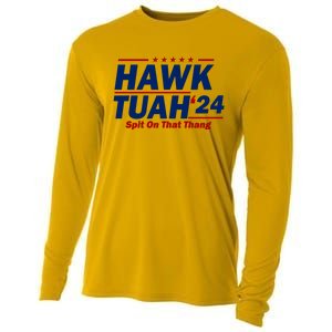 Hawk Tuah 24 Spit On That Thang Funny Saying Cooling Performance Long Sleeve Crew