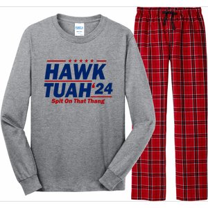 Hawk Tuah 24 Spit On That Thang Funny Saying Long Sleeve Pajama Set