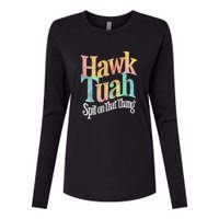 Hawk Tuah 24 Spit On That Thang Hawk Tush For President 2024 Election Parody Womens Cotton Relaxed Long Sleeve T-Shirt