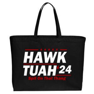 Hawk Tuah 24 Spit On That Thang Funny Saying Cotton Canvas Jumbo Tote