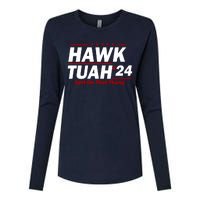 Hawk Tuah 24 Spit On That Thang Funny Saying Womens Cotton Relaxed Long Sleeve T-Shirt