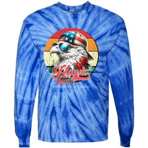 Hawk Tuah 24 Spit On That Thang Hawk Tush For President 2024 Election Parody Tie-Dye Long Sleeve Shirt