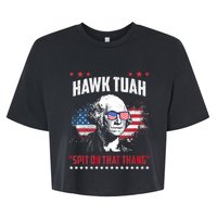 Hawk Tuah 24 Spit On That Thang Hawk Tush For President 2024 Election Parody Bella+Canvas Jersey Crop Tee