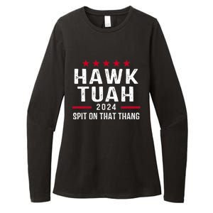 Hawk Tuah 24 Spit On That Thang Hawk Tush For President 2024 Election Parody Womens CVC Long Sleeve Shirt