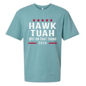 Hawk Tuah 24 Spit On That Thang Hawk Tush For President 2024 Election Parody Sueded Cloud Jersey T-Shirt