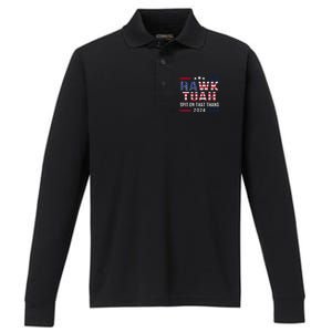 Hawk Tuah 24 Spit On That Thang Hawk Tush For President 2024 Election Parody Performance Long Sleeve Polo