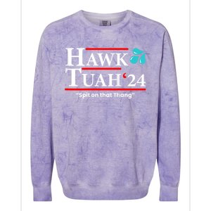 Hawk Tuah 24 Spit On That Thang Hawk Tush For President 2024 Election Parody Colorblast Crewneck Sweatshirt