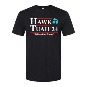 Hawk Tuah 24 Spit On That Thang Hawk Tush For President 2024 Election Parody Softstyle CVC T-Shirt