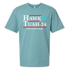 Hawk Tuah 24 Spit On That Thang Hawk Tush For President 2024 Election Parody Sueded Cloud Jersey T-Shirt